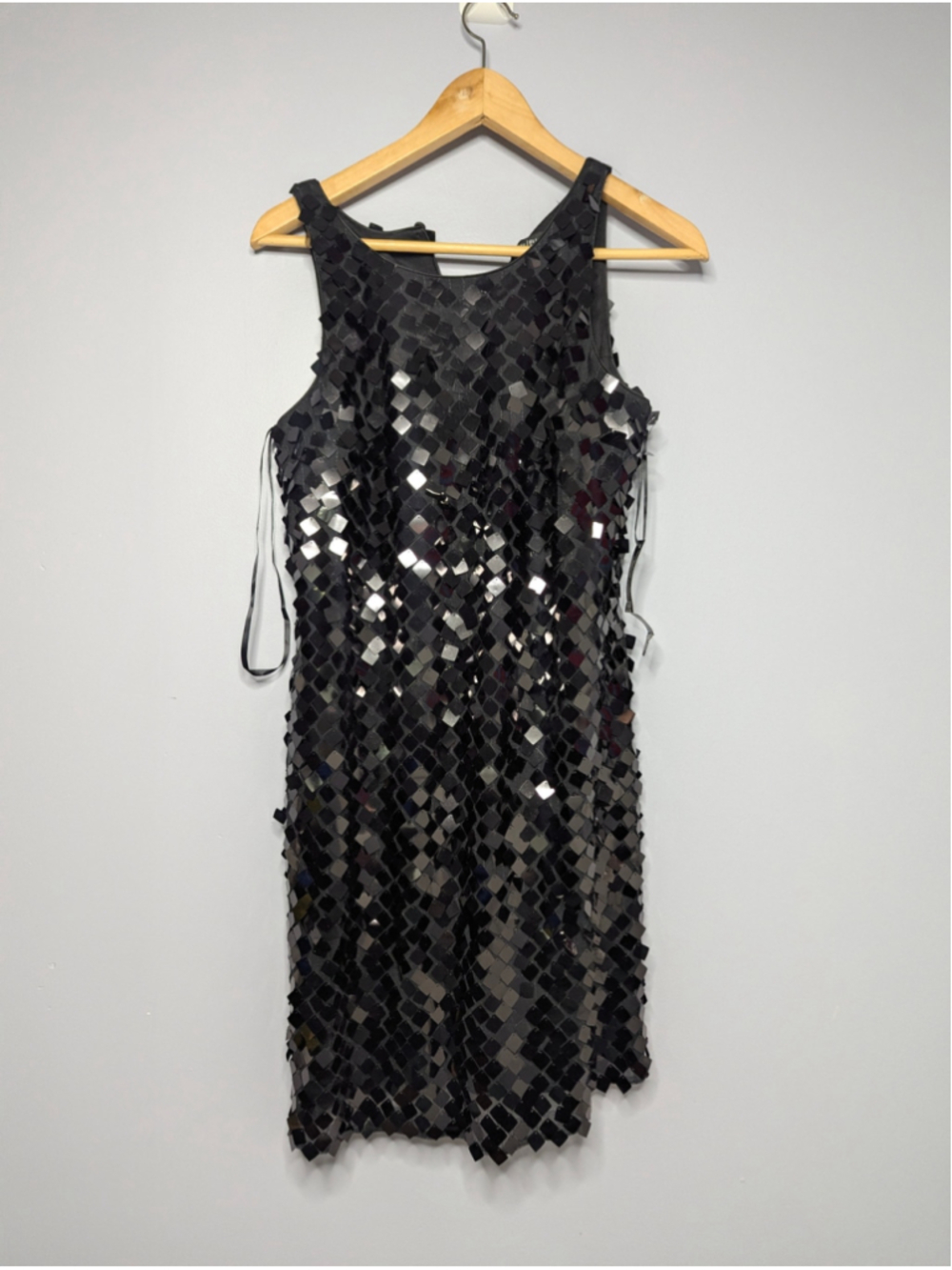 White House Black Market Black Sequin Paillette Mini Dress NWT Size 6